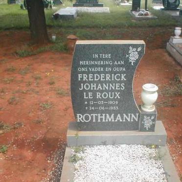 ROTHMANN Frederick Johannes Le Roux 1909-1985