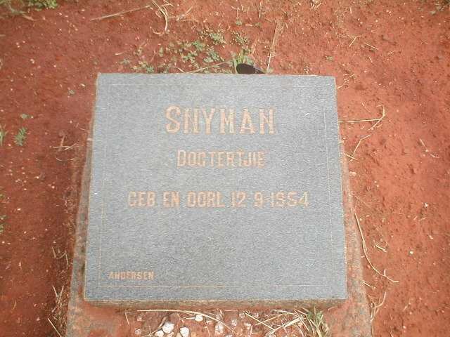 SNYMAN 1954-1954