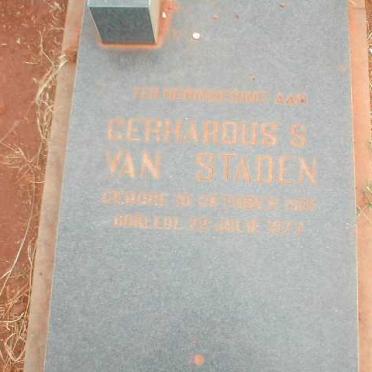 STADEN Gerhardus S., van 1905-1977