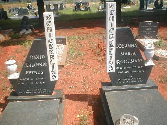 SCHICKERLING David Johannes Petrus 1915-1984 &amp; Johanna Maria ROOTMAN 1919-1992