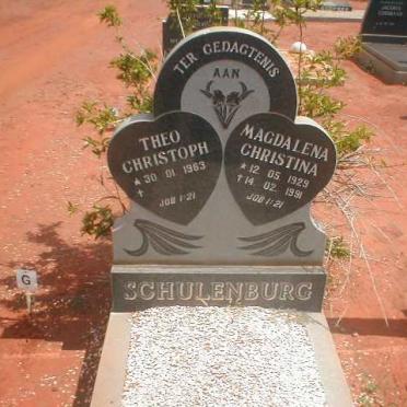 SCHULENBURG Theo Christoph 1963- :: SCHULENBURG Magdalena Christina 1929-1991