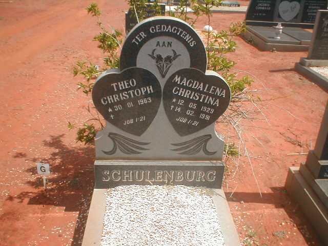 SCHULENBURG Theo Christoph 1963- :: SCHULENBURG Magdalena Christina 1929-1991