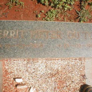 TOIT Gerrit Pieter, du 1928-1986