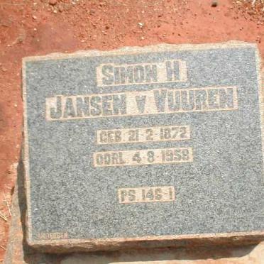 VUUREN Simon H., Janse van 1872-1958