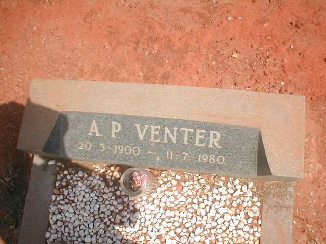 VENTER A.P. 1900-1980