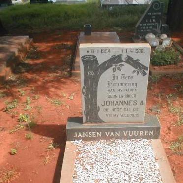 VUUREN Johannes A., Jansen van 1954-1986
