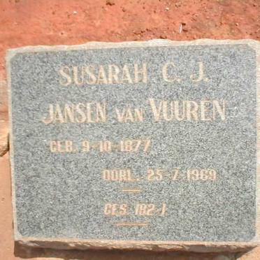 VUUREN Susarah C.J., Janse van 1877-1969