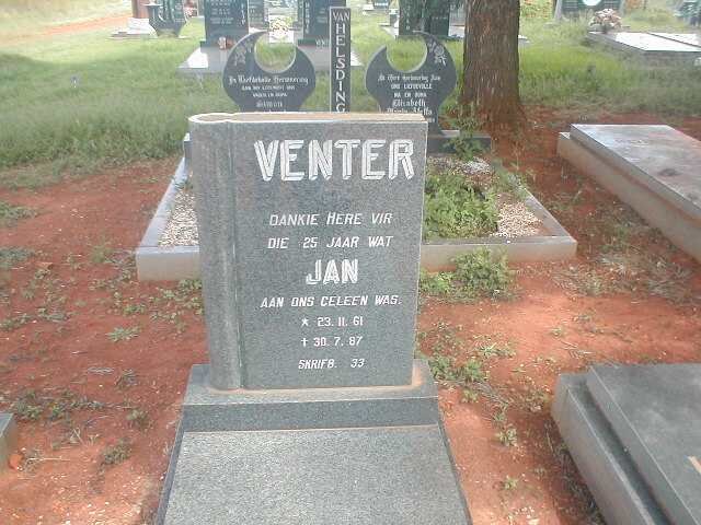 VENTER Jan 1961-1987