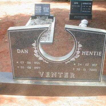 VENTER Dan 1921-1997 &amp; Hentie 1917-2000