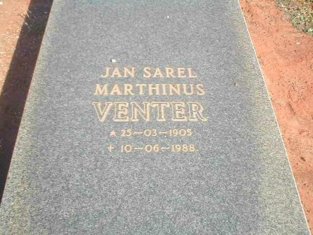 VENTER Jan Sarel Marthinus 1905-1988