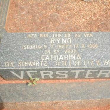 VERSTER Ryno 1907-1986 &amp; Catharina SCHWARTZ 1911-1983