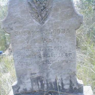 WALT Susara Jacoba, vd nee ELOFF 1849 - 1905