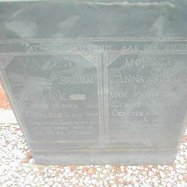 WIJK Lukas Abraham, van 1848-1934 &amp; Anna Susanna v.d. WALT 1853-1933