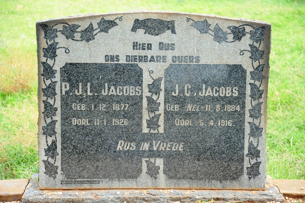 JACOBS P.J.L. 1877-1926 &amp; J.C. NEL 1884-1916