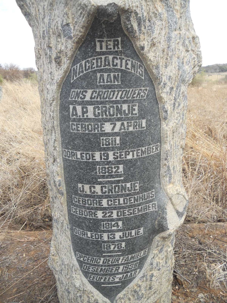 CRONJE A.P. 1811-1882 &amp; J.C. GELDENHUIS 1914-1878