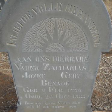 BENADE Zacharias Jozef Gert 1836-1883