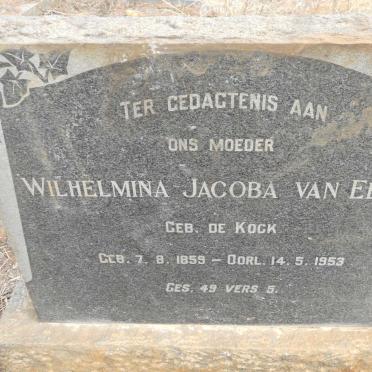 EEDEN Wilhelmina Jacoba, van nee DE KOCK 1859-1953