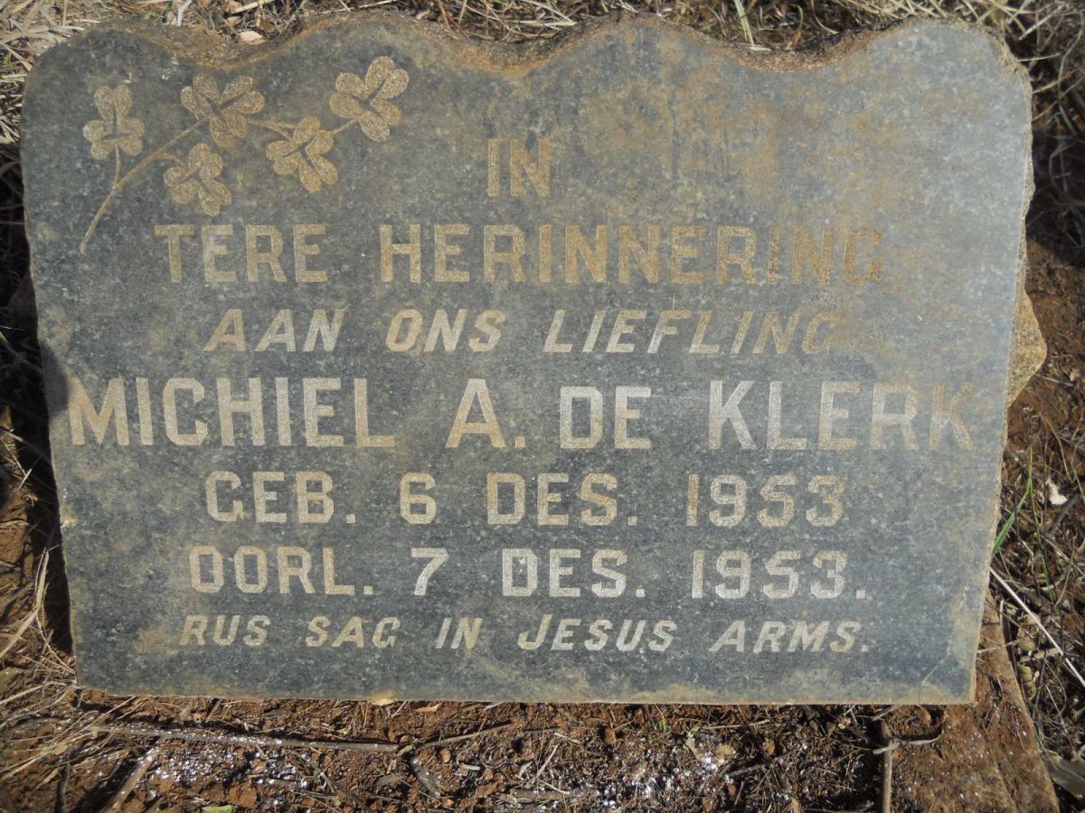 KLERK Michiel A., de 1953-1953