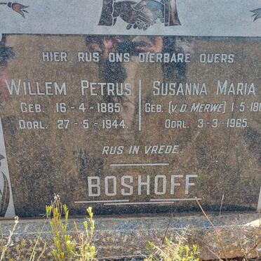 BOSHOFF Willem Petrus 1885-1944 & Susanna Maria P. V.D. MERWE 1888-1965