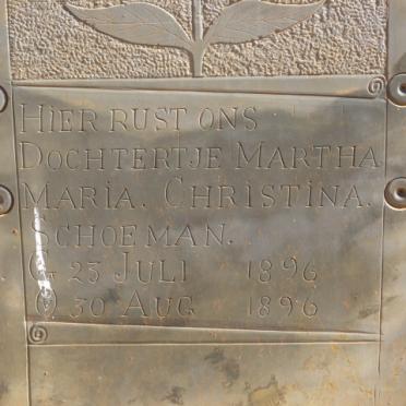 SCHOEMAN Martha Maria Christina 1896-1896