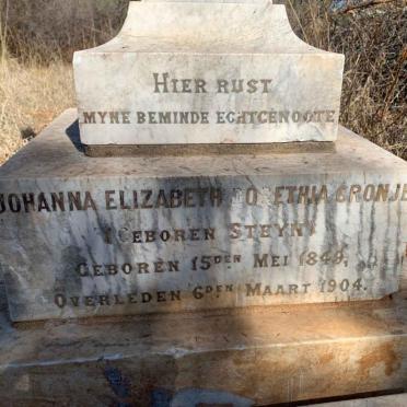CRONJE Andries Petrus Johannes 1849-1923 & Johanna Elizabeth Dorethia STEYN 1849-1904