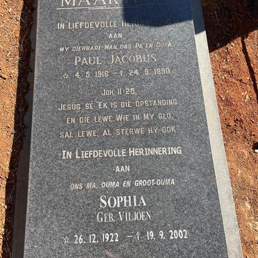 MAARTENS Paul Jacobus 1916-1990 & Sophia VILJOEN 1922-2002