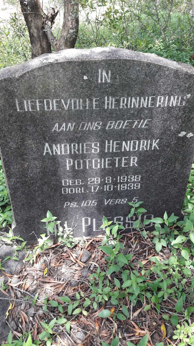 PLESSIS Andries Hendrik Potgieter, du 1938-1939
