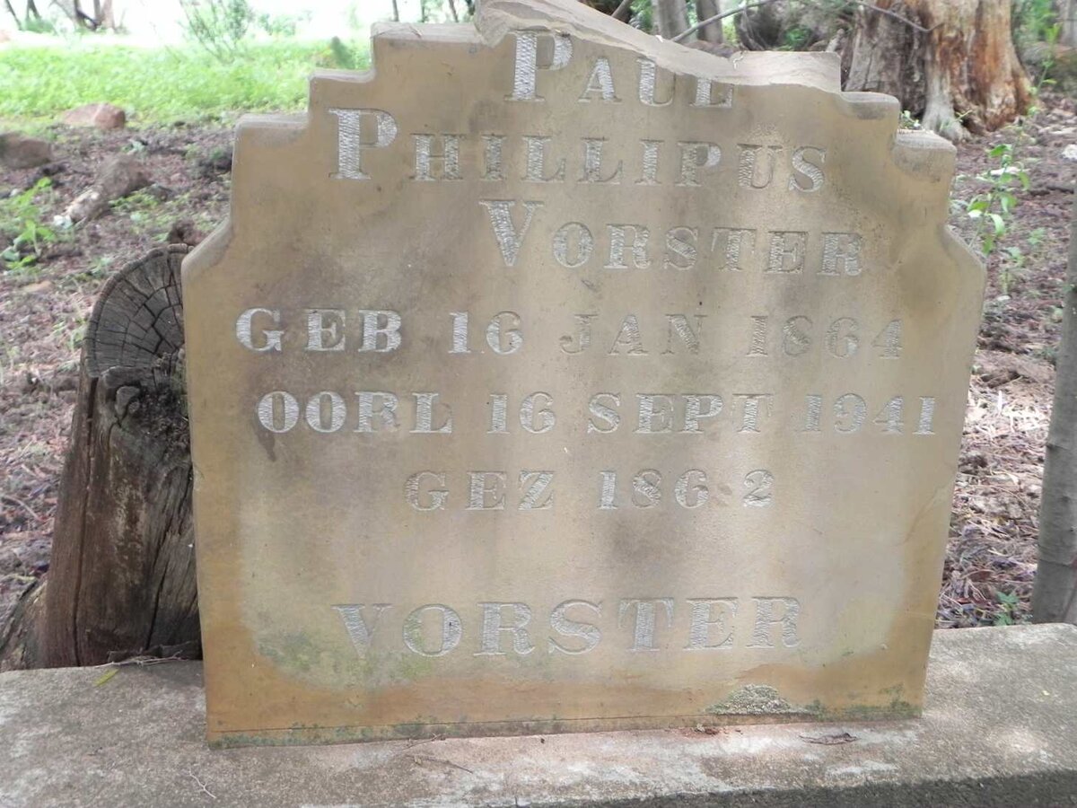 VORSTER Paul Phillipus 1864-1941