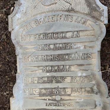 BOTHMA Gerhardus Johannes 1873-1937