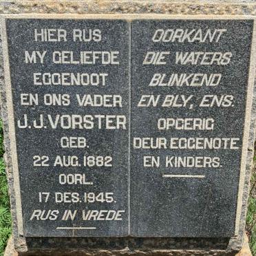 VORSTER J.J. 1882-1945