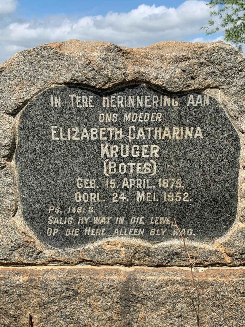 KRUGER Elizabeth Catharina nee BOTES 1875-1952