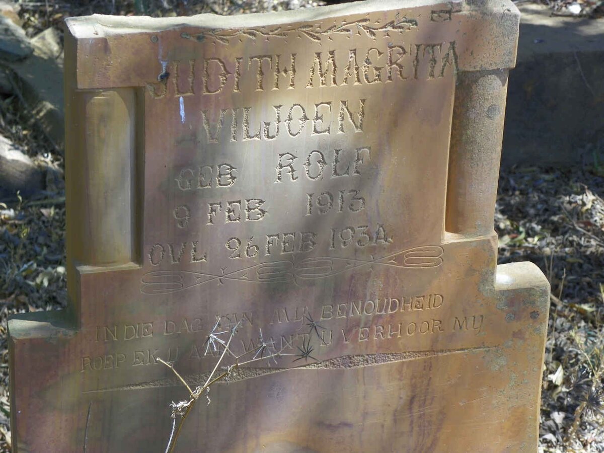 VILJOEN Judith Magrita nee ROLF 1913-1934