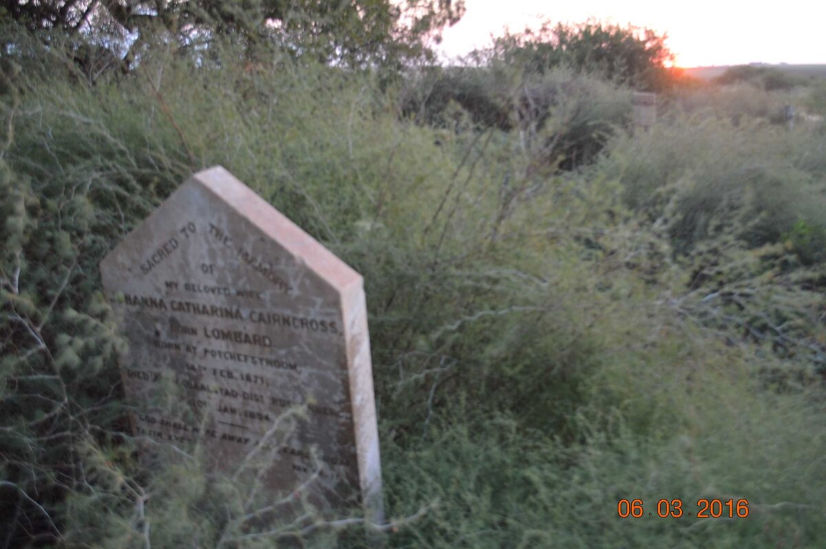 CAIRNCROSS Johanna Catharina nee LOMBARD 1871-1894