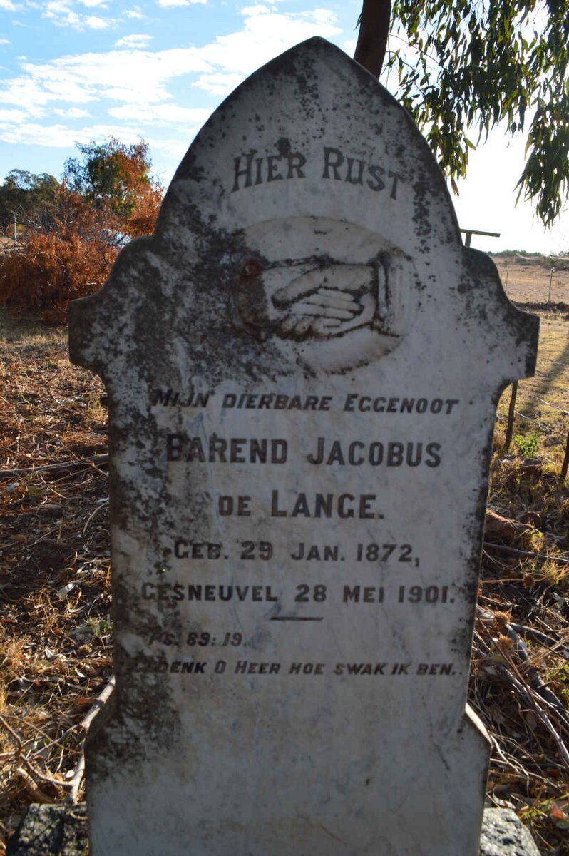 LANGE Barend Jacobus, de 1872-1901