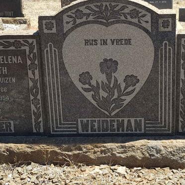 WEIDEMAN Hendrik Jacobus 1862-1947 &amp; Martha Magdelena Elizabeth V.D. WESTHUIZEN 1866-1954