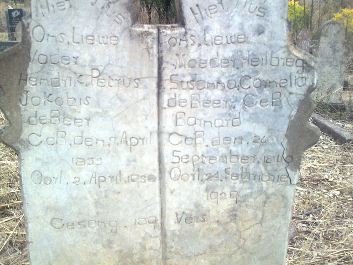 BEER Hendrik Petrus, de 1855-1930 &amp; Heilbreg Susanna Cornelia BARNARD 1860-1929