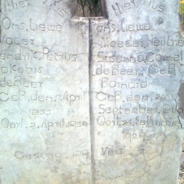 BEER Hendrik Petrus, de 1855-1930 &amp; Heilbreg Susanna Cornelia BARNARD 1860-1929