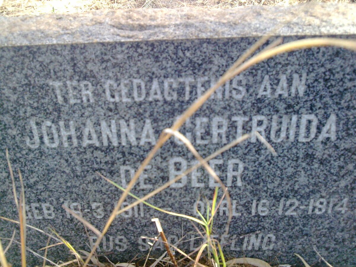 BEER Johanna Gertruida, de 1911-1914