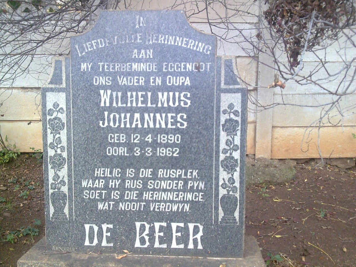 BEER Wilhelmus Johannes, de 1890-1962