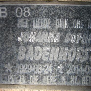 BADENHORST Johanna Sophia 1929-2014
