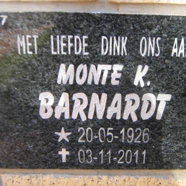 BARNARDT Monte K. 1926-2011