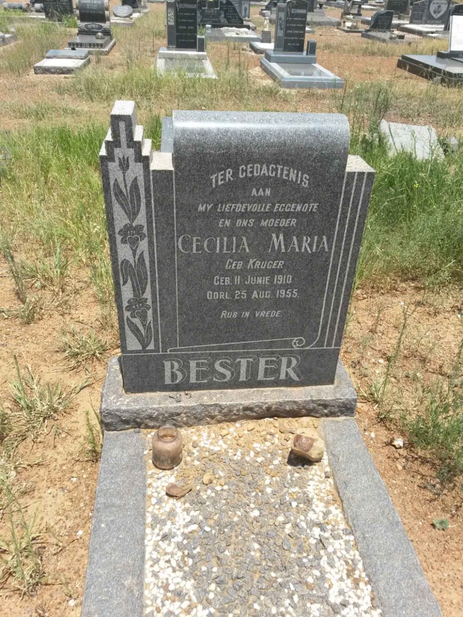 BESTER Cecila Maria nee KRUGER 1910-1955