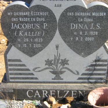 CARELZEN Jacobus P. 1923-2001 &amp; Dina J.S. 1928-2007
