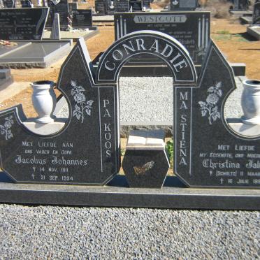 CONRADIE Jacobus Johannes 1911-1994 &amp; Christina Jakomina SCHOLTZ 1910-1992