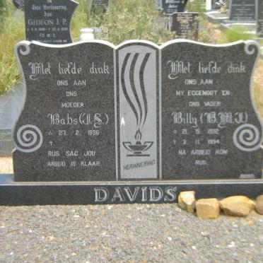 DAVIDS B.M.J. 1932-1994 &amp; J.S. 1936 -