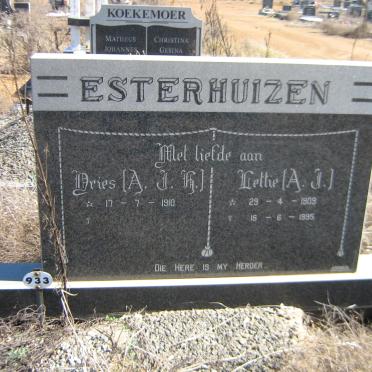 ESTERHUIZEN A.J.H. 1910- &amp;  A.J. 1909-1995