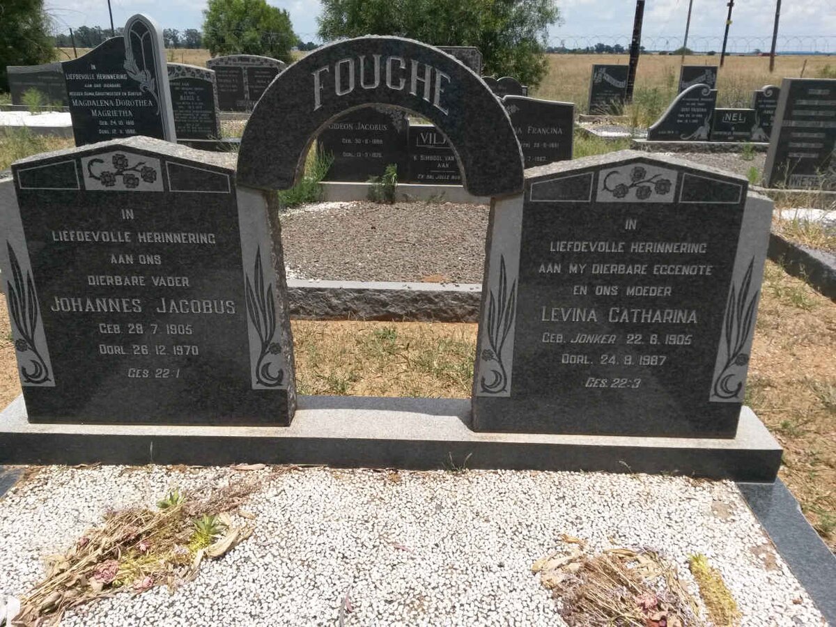 FOUCHE Johannes Jacobus 1905-1970 &amp; Levina Catharina JONKER 1905-1987