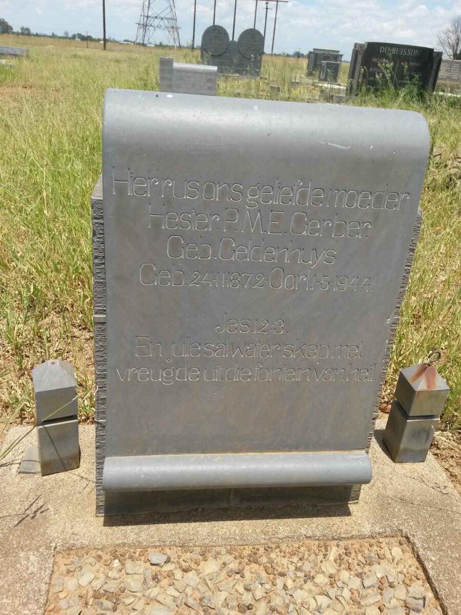 GERBER Hester P.M.E. nee GELDENHUYS 1872-1944