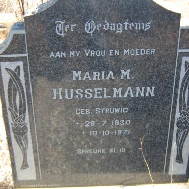 HUSSELMANN Maria M. nee STRUWIG 1930-1971