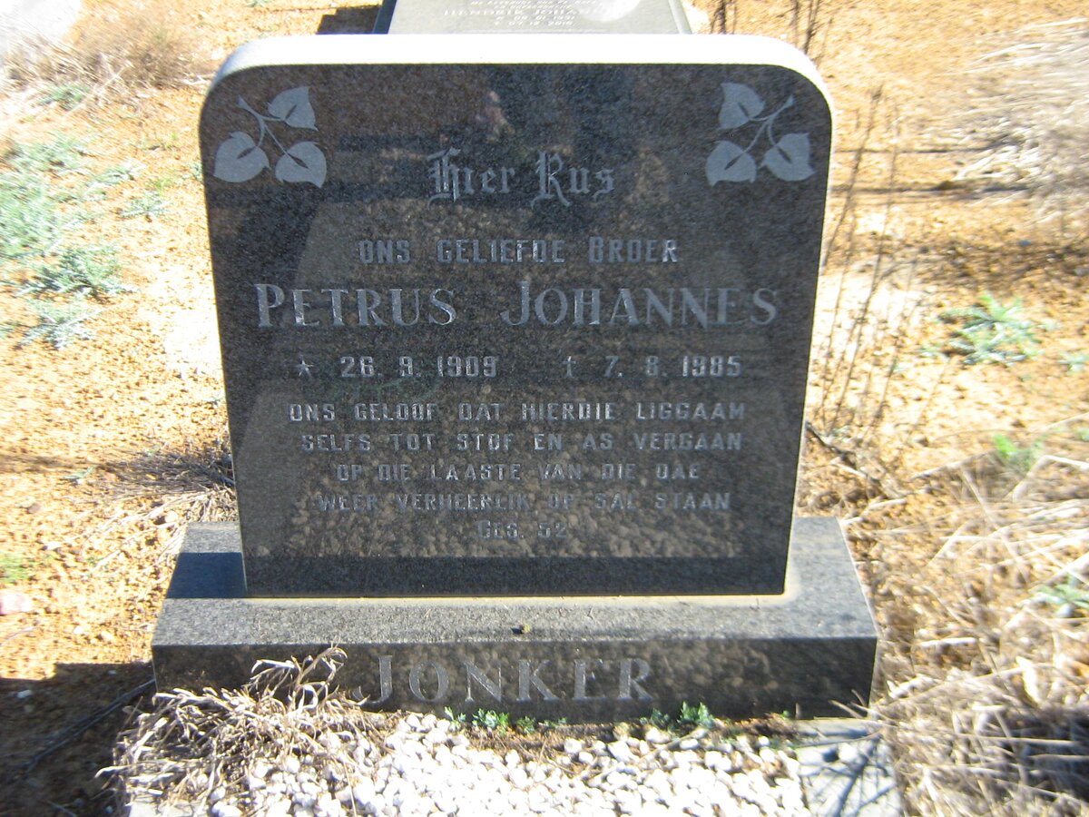 JONKER Petrus Johannes 1909-1985